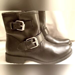 SZ 6 STEVE MADDEN MOTO BIKER BUCKLE BOOTS